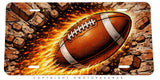 Football Flames Fire Vintage Style Auto Metal License Plate - OwnTheAvenue