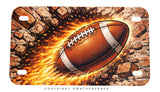 Football Flames Fire Vintage Style Motorcycle Metal License Plate - OwnTheAvenue