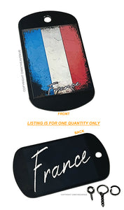 France French Flag Vintage Style Retro Metal Keychain Necklace Tag - OwnTheAvenue