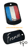France French Flag Vintage Style Retro Metal Keychain Necklace Tag - OwnTheAvenue