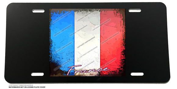 France French Vintage Style Rugged License Plate Cover - OwnTheAvenue