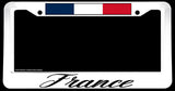 France French Flag Racing Stripe Car Truck White V02 License Plate Frame - OwnTheAvenue