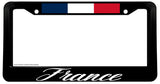 France French Flag Racing Stripe Car Truck Black V02 License Plate Frame - OwnTheAvenue