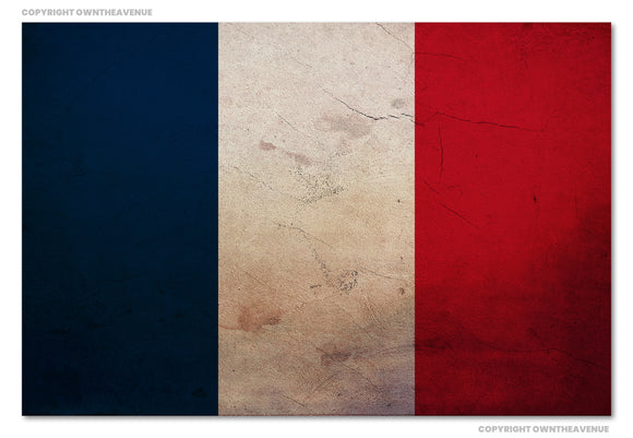 France French Vintage Style World Country Flags Vinyl Sticker Decal 3.5