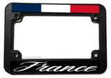 France French Racing Stripe Flag Motorcycle License Plate Frame - OwnTheAvenue