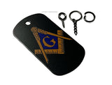 Freemason Mason Masonic Black Keychain Necklace Metal Tag - OwnTheAvenue