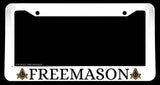 Freemason Mason Masonic Blue Bronze Art Auto White License Plate Frame - OwnTheAvenue