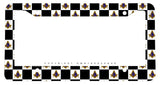 Freemason Masonic Checkered Pattern Auto Metal License Plate Frame