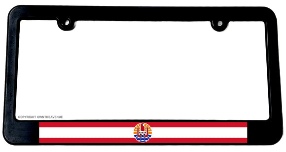 French Polynesia World Country Flag Tahiti Teahupoo Slim License Plate Frame - OwnTheAvenue