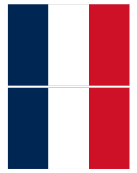 2Pcs France French World Country Flags Vinyl Sticker Decals 3.5