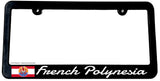 French Polynesia World Country Flag Tahiti Teahupoo V01 Slim License Plate Frame - OwnTheAvenue