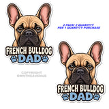 2 Pack - French Bulldog Dad Dog Rescue Pet Love Car Truck Sticker Decals - 4.5" Inches Long Side Each - OwnTheAvenue