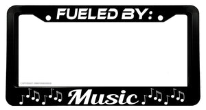 Fueled By Music Funny Joke Car Truck Auto License Plate Frame - OwnTheAvenue
