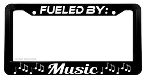 Fueled By Music Funny Joke Car Truck Auto License Plate Frame