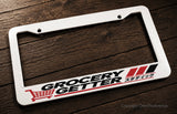 Grocery Getter JDM Racing Drifting Japanese Kanji Humor White License Plate Frame - OwnTheAvenue