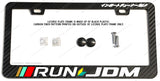 Run JDM Japanese Rising Sun Kanji Race Drift Carbon Fiber License Plate Frame - OwnTheAvenue