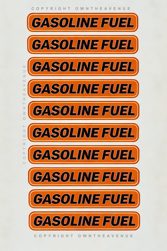 10Pcs Gasoline Only Fuel Labels Vinyl Sticker Decal 3