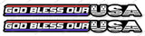 2Pcs God Bless USA Pro America American Flag Racing Sticker Decals 5" - OwnTheAvenue