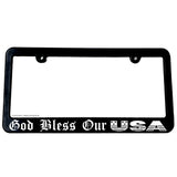 God Bless USA America Pro American Flag Patriot White Art License Plate Frame - OwnTheAvenue