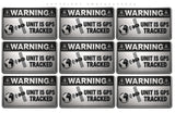 9 Pack - GPS Alarm System Warning Anti Theft Car Vehicle Security Sticker Decals Metallic Model Silver V01 - 2" Inches Long Side Each - OwnTheAvenue