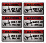 6 Pack - GPS Alarm System Warning Anti Theft Car Vehicle Security Sticker Decals Metallic Model - 3.5" Inches Long Side Each - OwnTheAvenue