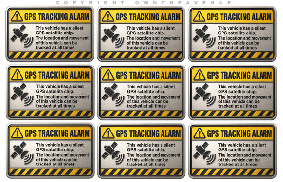 x9 Warning GPS Tracking Alarm Decal Anti-Theft Decal Sticker for Car