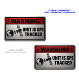 2 Pack - GPS Alarm System Warning Anti Theft Car Vehicle Security Sticker Decals Metallic Model - 4.5" Inches Long Side Each - OwnTheAvenue