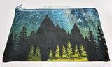 Universe Galaxy Stars Forest Hiking Camping Make Up Purse Bag