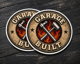 Garage Built Mechanic Racing Drifting JDM Flames Style Sticker Decal 3.5"