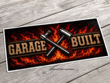 Garage Built Mechanic Racing Drifting JDM Flames Style Sticker Decal 5"