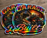 x2 Garage Built Mechanic Toolbox JDM Racing Holographic Sticker Decals 3.25"
