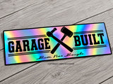 Garage Built Mechanic Racing Drifting JDM Holographic Sticker Decal 5"