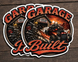 x2 Garage Built Mechanic Toolbox JDM Racing Sticker Decals 3.25"