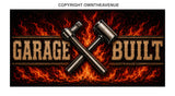 Garage Built Mechanic Racing Drifting JDM Flames Style Sticker Decal 5"