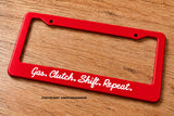 JDM Racing Gas Clutch Shift Repeat Manual Transmission Red License Plate Frame - OwnTheAvenue