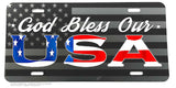 God Bless Our USA American Flag Vintage Style Metal License Plate