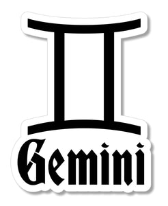 Gemini Zodiac Logo Astrological Astrology Car Truck Vinyl Sticker Decal 3.75"