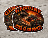 x2 Genuine Junkyard Parts Mechanic Toolbox Garage Vinyl Sticker Decals 3"