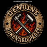 x2 Genuine Junkyard Parts Mechanic Toolbox Garage Holographic V01 Sticker Decals