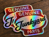 x2 Genuine Junkyard Parts JDM Drift Race Rustic Style Holographic Sticker Decals