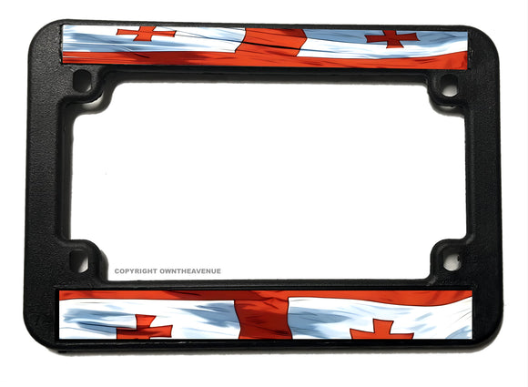 Georgia GA Flag Vintage Style Motorcycle License Plate Frame - OwnTheAvenue