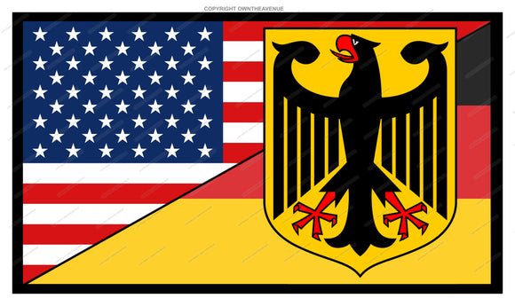Germany USA American World Country Flag V01 Vinyl Sticker Decal 3.5