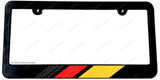 German Stripes Carbon Vinyl Racing Germany Euro Slim Black License Plate Frame - OwnTheAvenue