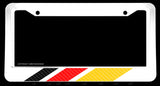 German Stripes Carbon Vinyl Racing Germany Euro White License Plate Frame - OwnTheAvenue