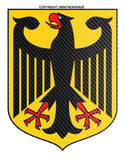 German Germany Coat of Arms Carbon Vinyl Print Racing Sticker Decal 4" - OwnTheAvenue