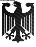 German Germany Coat of Arms Carbon Vinyl Print Racing V01 Sticker Decal 4" - OwnTheAvenue