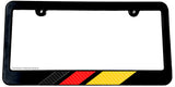 German Stripes Carbon Vinyl Racing Germany Euro Slim Black License Plate Frame - OwnTheAvenue