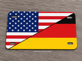 German Germany USA American World Country Flag Motorcycle Metal License Plate