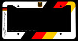 German Germany Flag Sport Stripe Metal White License Plate Frame - OwnTheAvenue