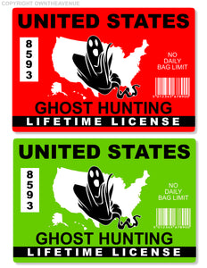 x2 United States Ghost Hunting License USA Paranormal Hunter Sticker Decal 4" - OwnTheAvenue